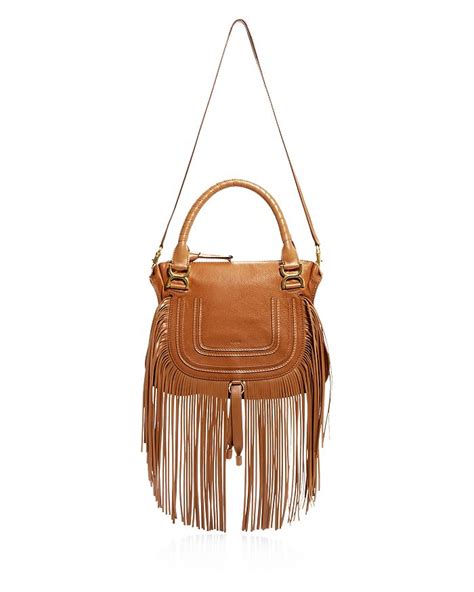 Chloé Marcie Medium Fringed Leather Satchel 